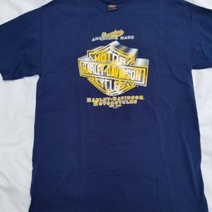 Harley Davidson Tee Shirt blue size large.